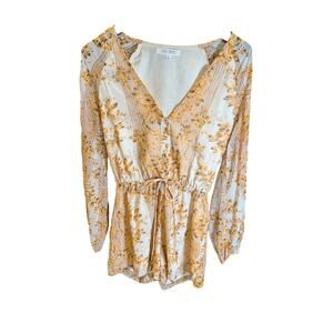 12th Tribe Floral Embroidered Mini Dress Small Boho Cottagecore Long Sleeve